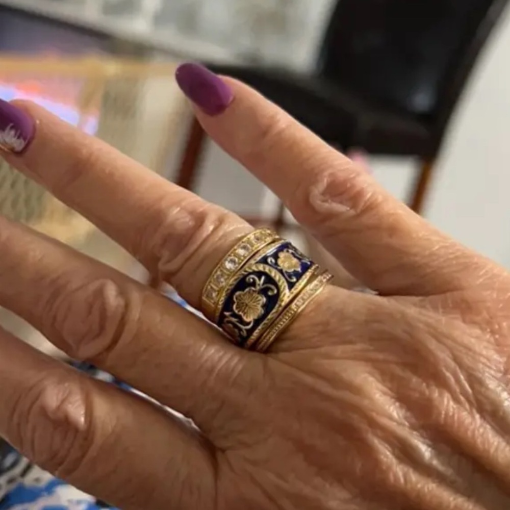 Retro Bohemian Gold Stack Ring Set - SIZE 7 - Picture 11 of 16